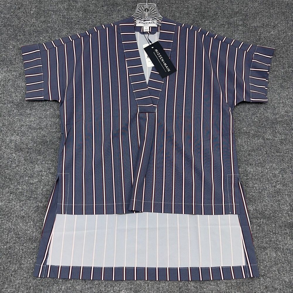 Mizzen Main Shirt Womens S Blue V Neck High-Low Blouse‎ Top Performance Office - Picture 2 of 10